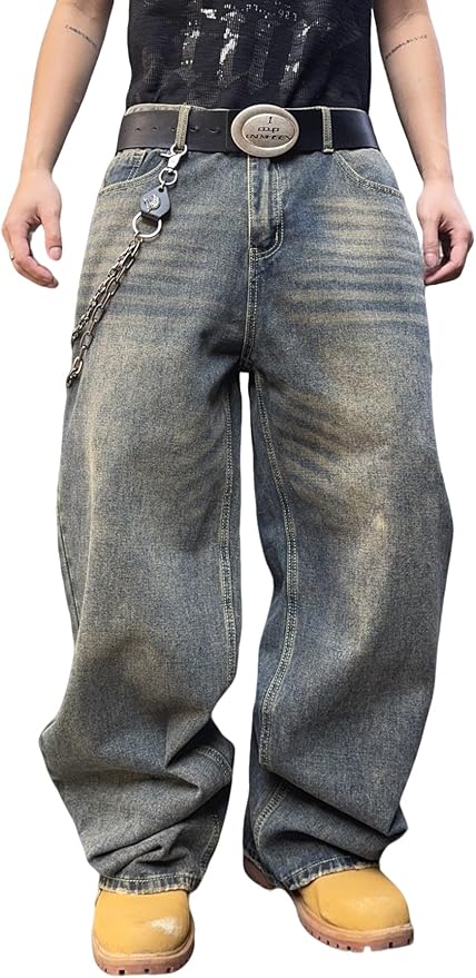 Empyre Distressed Ripped Knee Baggy Jeans